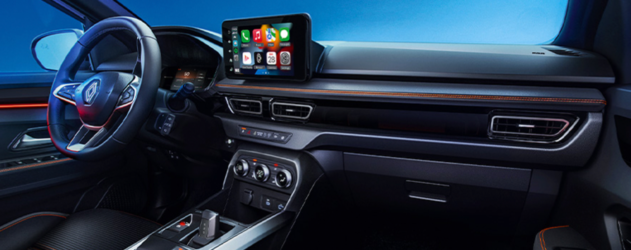 consola elevada y palanca electrónica